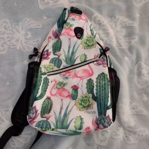 Flamingo/Cactus Crossbody Backpack